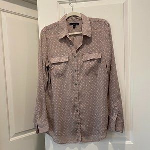 Banana Republic Utility Blouse beige with polka dots Size Large